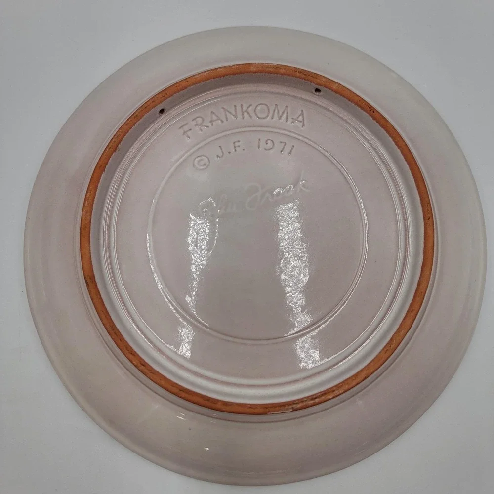 1971 FRANKOMA POTTERY No Room In‎ The Inn 8 1/2 Inch CHRISTMAS PLATE